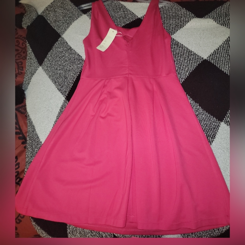Women's Pink Pleated Cocktail Dress